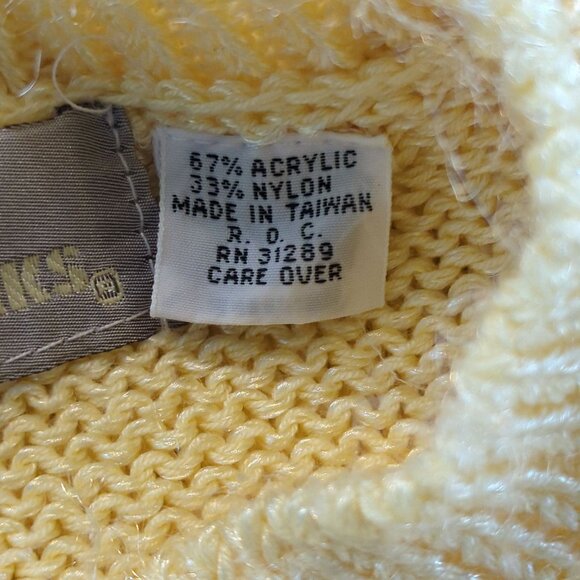 Vintage Stitch Works Yellow Minimalist Floral Art Sweater Size L - Picture 7 of 16